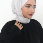 Pamuk Kraş Eşarp Gümüş