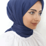 Pamuk Kraş Eşarp İndigo