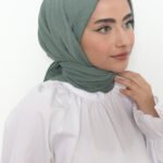 Pamuk Kraş Eşarp Koyu Çağla