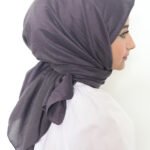 Pamuk Kraş Eşarp Patlıcan Moru