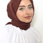 Pamuk Kraş Eşarp Tozlu Kahve