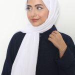 Pamuk Kraş Şal Beyaz
