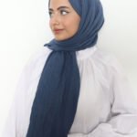 Pamuk Kraş Şal Indigo