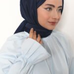 Pamuk Kraş Şal Lacivert