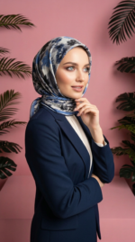 Zeren Pamuk Eşarp Mavi