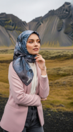 Zeren Pamuk Eşarp Mavi