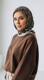 Zeren İnci Işıltısı Eşarp Acı Kahve