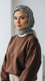 Zeren İnci Işıltısı Eşarp Gri