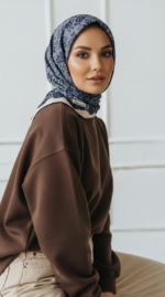 Zeren İnci Işıltısı Eşarp Lacivert