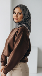 Zeren İnci Işıltısı Eşarp Taş Gri