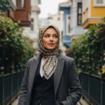 Zeren İnci Işıltısı Eşarp Gri Sarı
