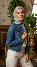 Zeren İnci Işıltısı Eşarp Krem