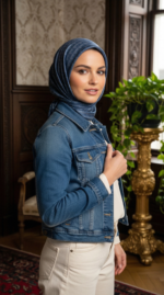 Zeren İnci Işıltısı Eşarp Saks