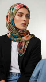 İthal Jakar Eşarp Yağ Yeşili - Image 2